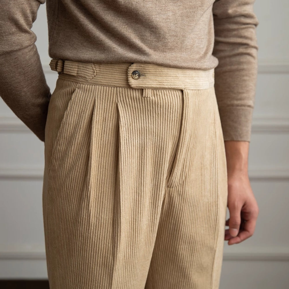 Kalle - Corduroy Drape Casual Trousers